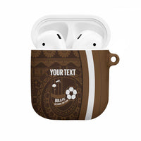 Bula Fiji Football Custom AirPods Case One Vanua One Team Tapa Pattern LT14 Brown - Polynesian Pride