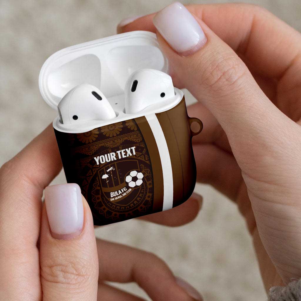 Bula Fiji Football Custom AirPods Case One Vanua One Team Tapa Pattern LT14 - Polynesian Pride