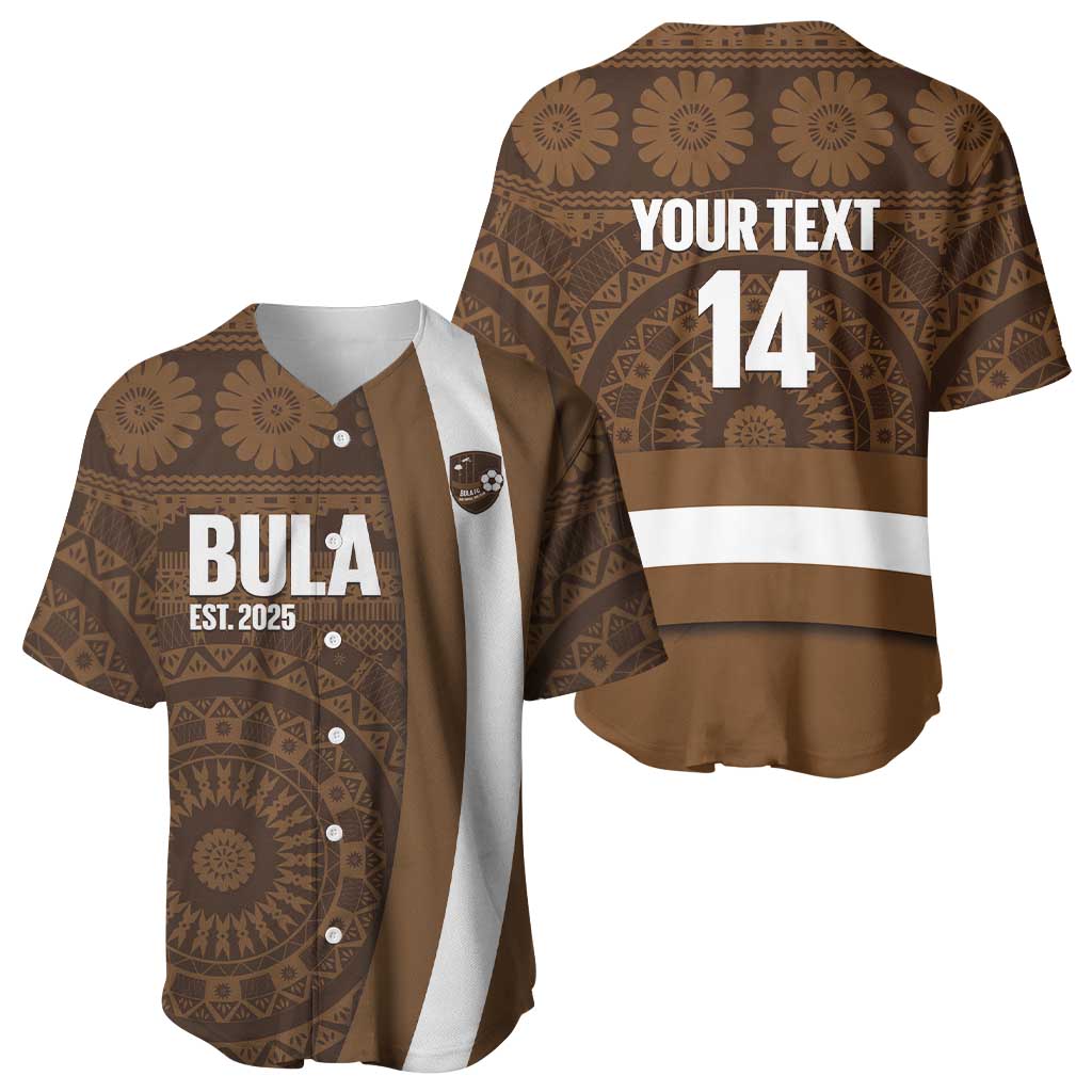 Bula Fiji Football Custom Baseball Jersey One Vanua One Team Tapa Pattern LT14 - Polynesian Pride