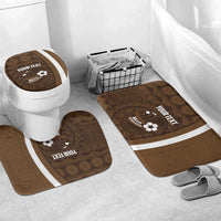Bula Fiji Football Custom Bathroom Set One Vanua One Team Tapa Pattern LT14 Mat Set Only (3 pcs) One Size Brown - Polynesian Pride