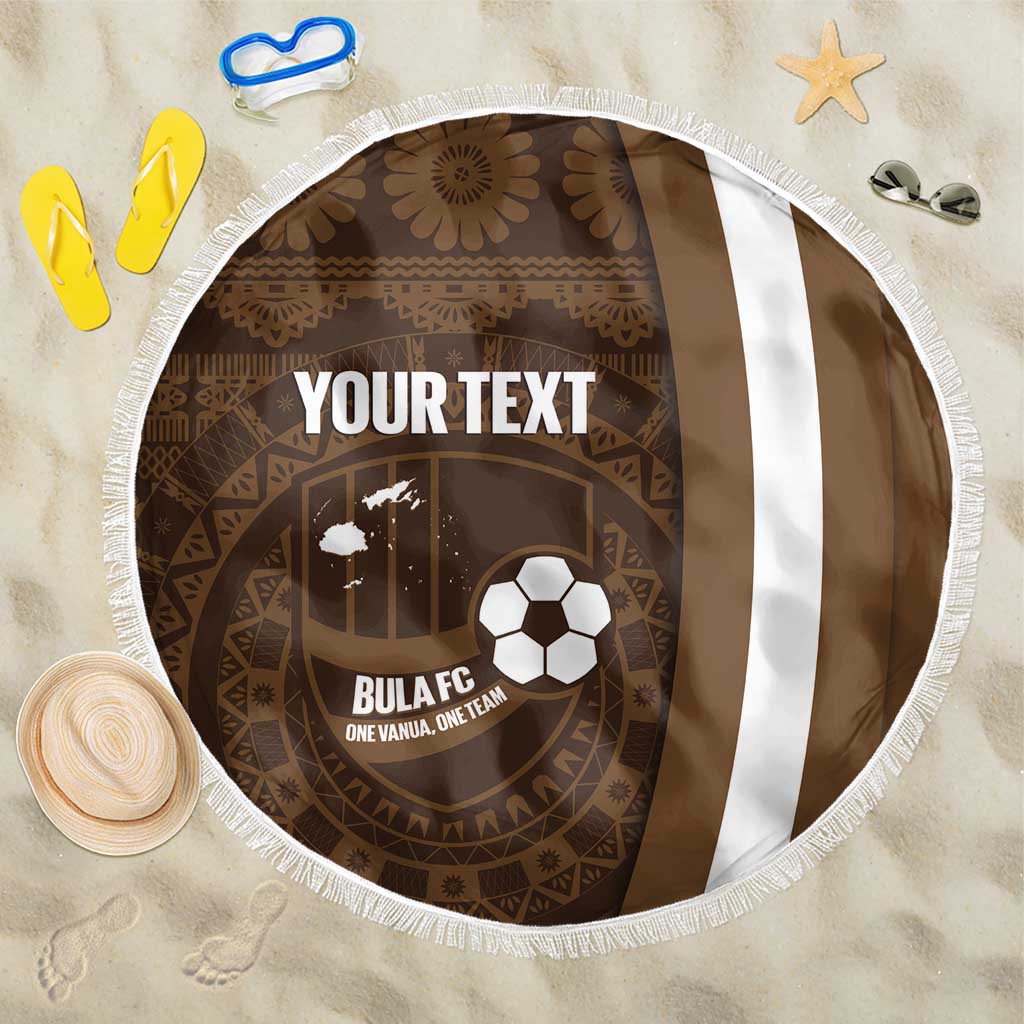 Bula Fiji Football Custom Beach Blanket One Vanua One Team Tapa Pattern LT14 One Size 150cm Brown - Polynesian Pride