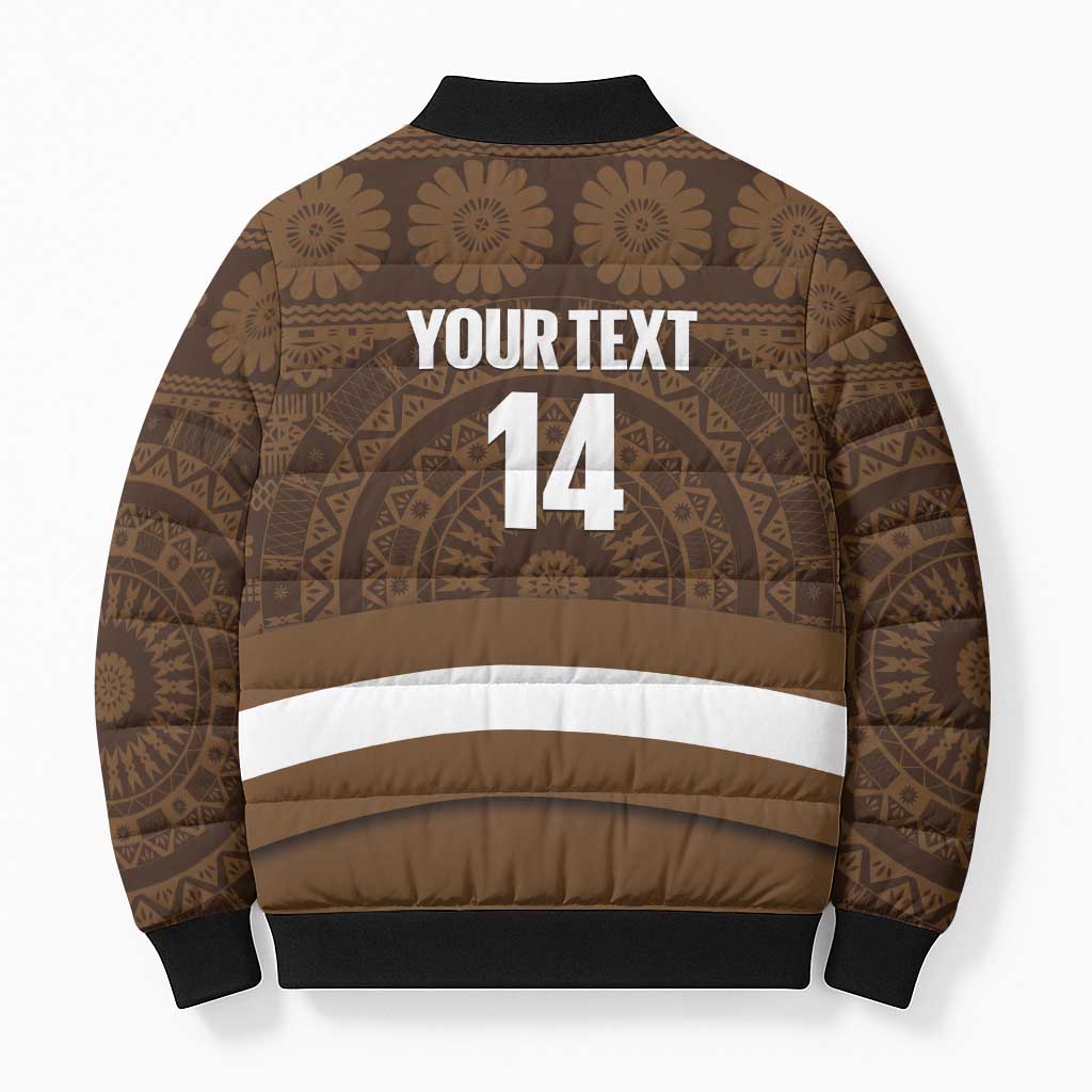 Bula Fiji Football Custom Bomber Puffer Jacket One Vanua One Team Tapa Pattern LT14 - Polynesian Pride