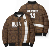 Bula Fiji Football Custom Bomber Puffer Jacket One Vanua One Team Tapa Pattern LT14 - Polynesian Pride