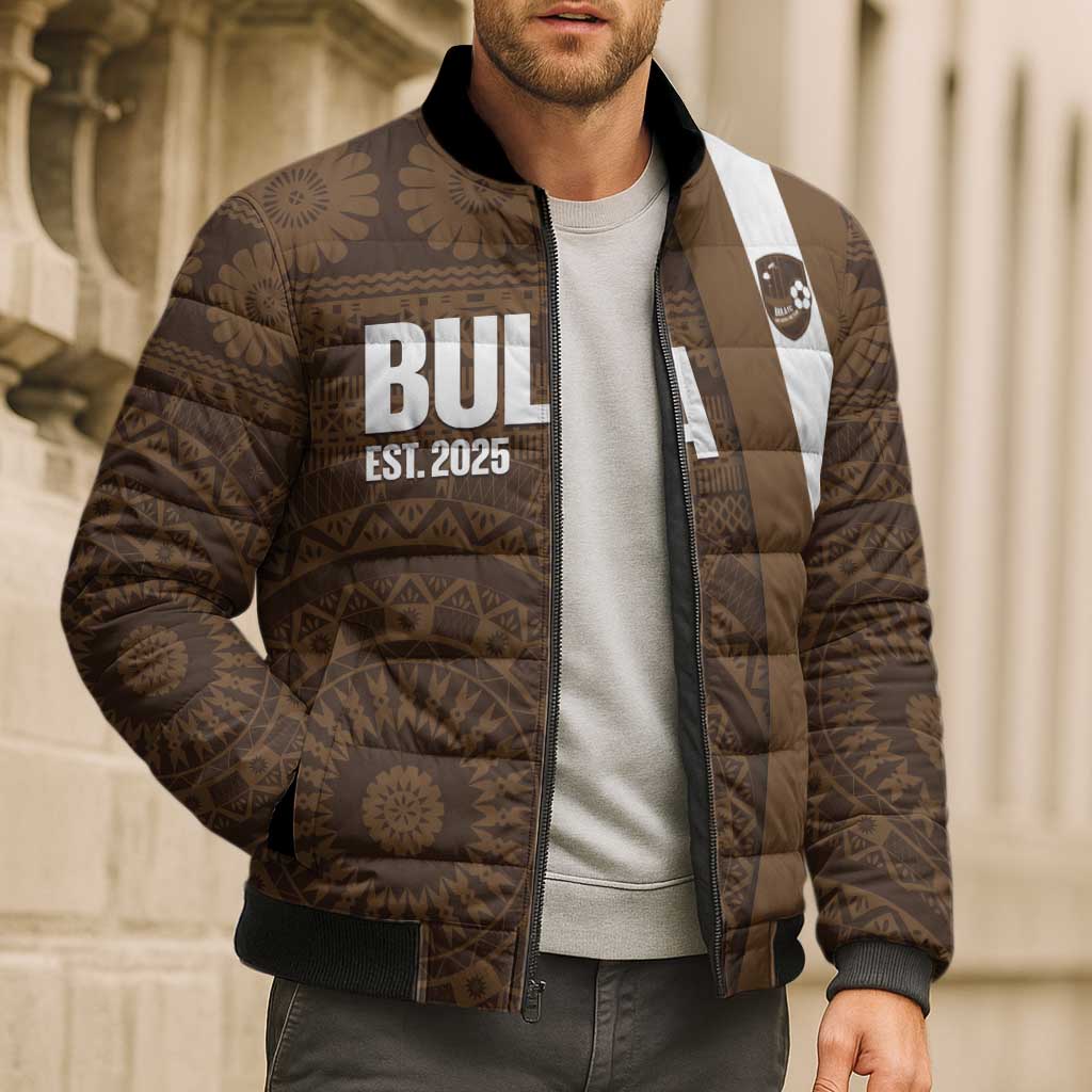 Bula Fiji Football Custom Bomber Puffer Jacket One Vanua One Team Tapa Pattern LT14 - Polynesian Pride