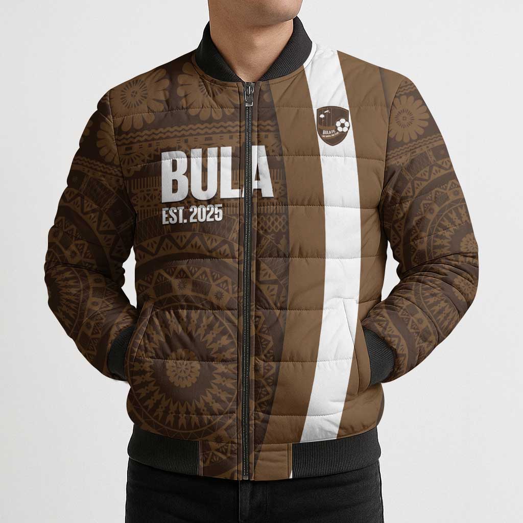 Bula Fiji Football Custom Bomber Puffer Jacket One Vanua One Team Tapa Pattern LT14 - Polynesian Pride