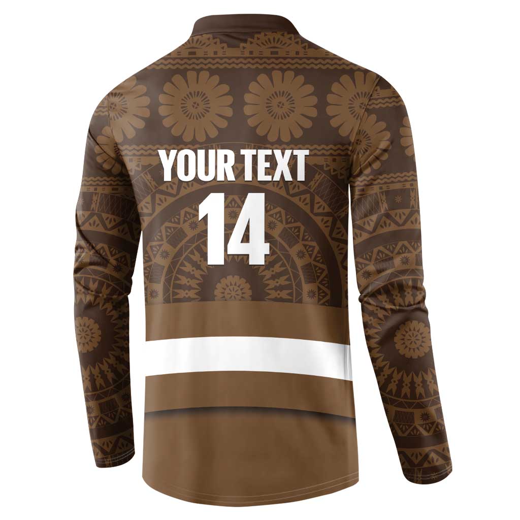 Bula Fiji Football Custom Button Sweatshirt One Vanua One Team Tapa Pattern LT14 - Polynesian Pride