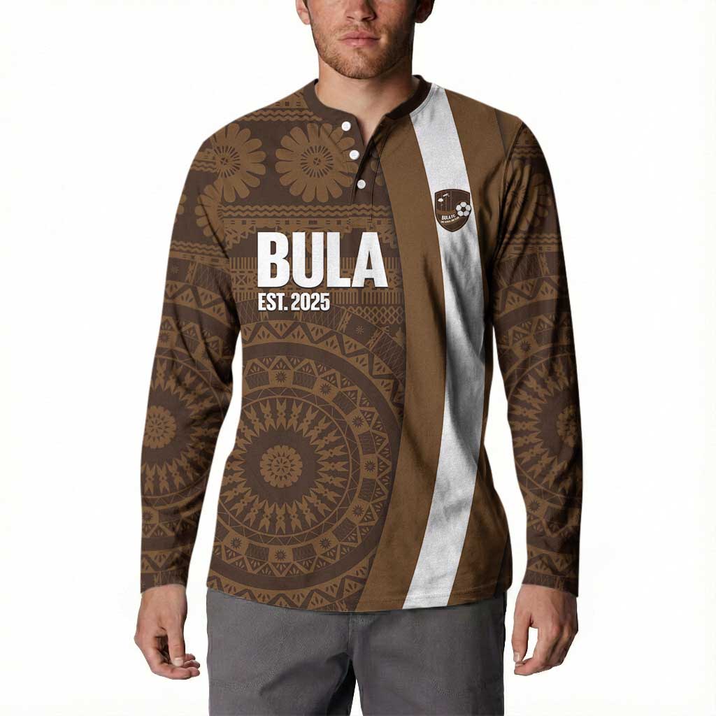 Bula Fiji Football Custom Button Sweatshirt One Vanua One Team Tapa Pattern LT14 - Polynesian Pride
