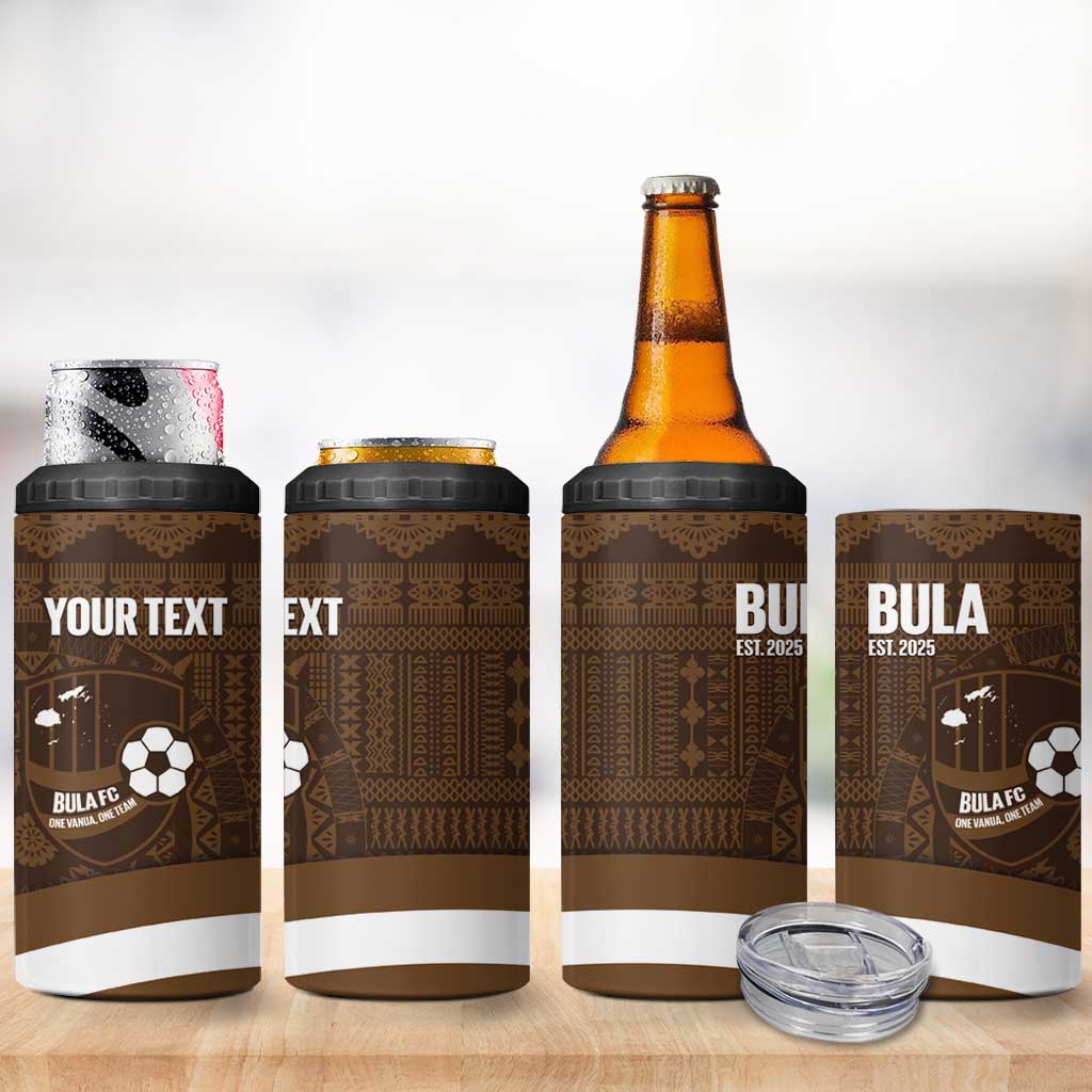Bula Fiji Football Custom 4 in 1 Can Cooler Tumbler One Vanua One Team Tapa Pattern LT14 - Polynesian Pride