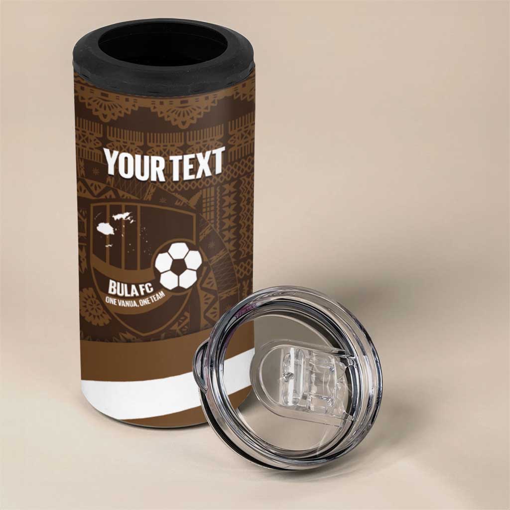 Bula Fiji Football Custom 4 in 1 Can Cooler Tumbler One Vanua One Team Tapa Pattern LT14 - Polynesian Pride