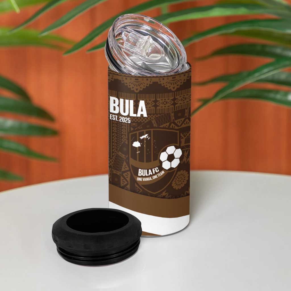 Bula Fiji Football Custom 4 in 1 Can Cooler Tumbler One Vanua One Team Tapa Pattern LT14 - Polynesian Pride