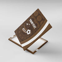 Bula Fiji Football Custom Canvas Wall Art One Vanua One Team Tapa Pattern LT14 With Frame Brown - Polynesian Pride
