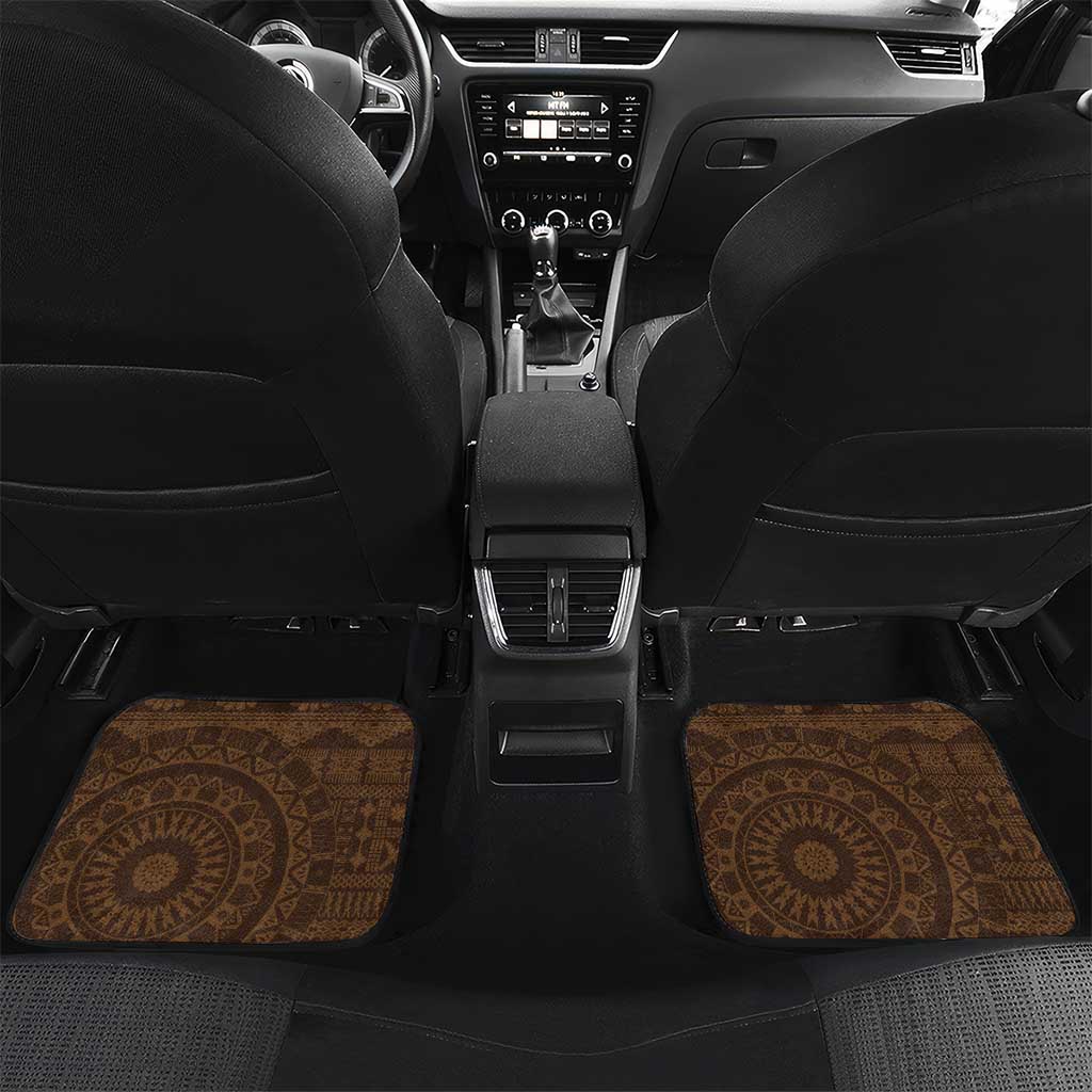 Bula Fiji Football Custom Car Mats One Vanua One Team Tapa Pattern LT14 Set 2pcs - Back Brown - Polynesian Pride