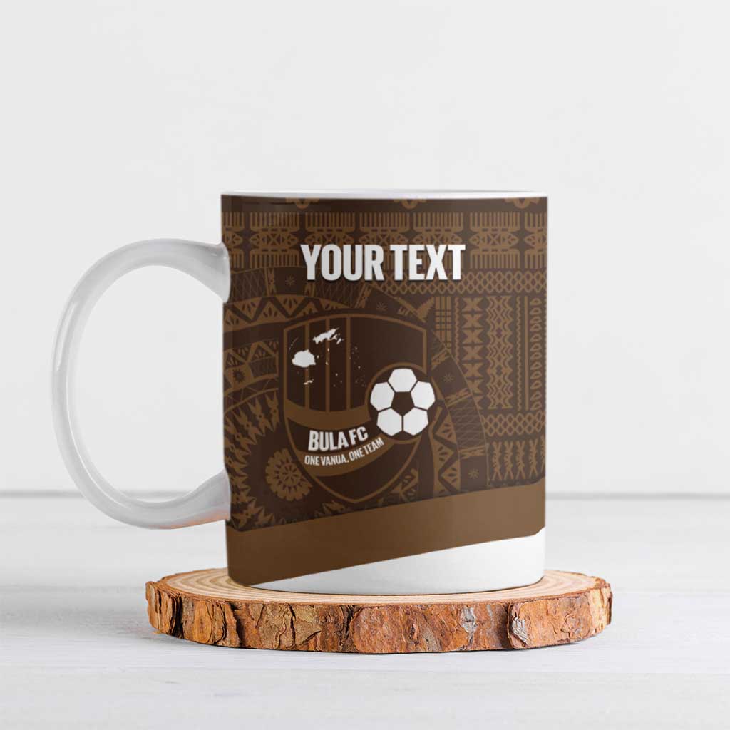 Bula Fiji Football Custom Ceramic Mug One Vanua One Team Tapa Pattern LT14 Brown - Polynesian Pride