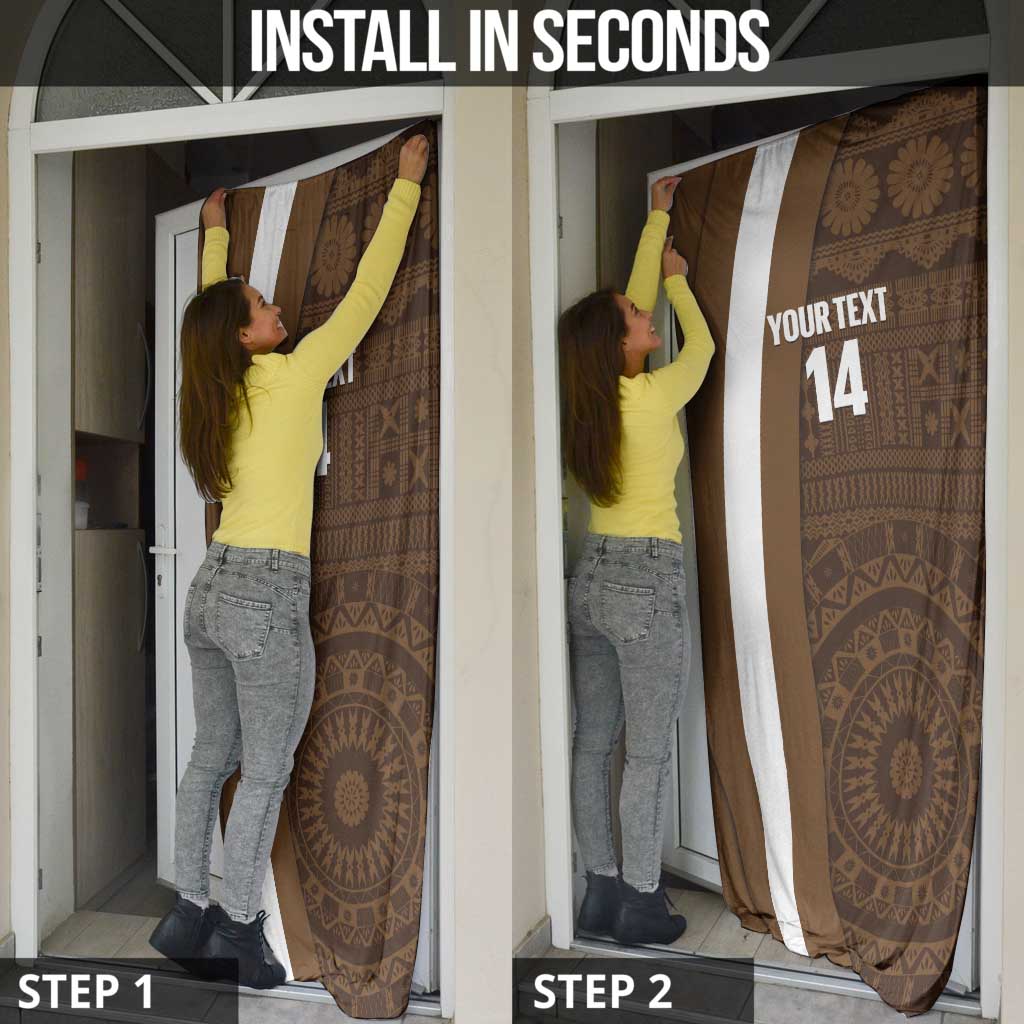 Bula Fiji Football Custom Door Cover One Vanua One Team Tapa Pattern LT14 - Polynesian Pride