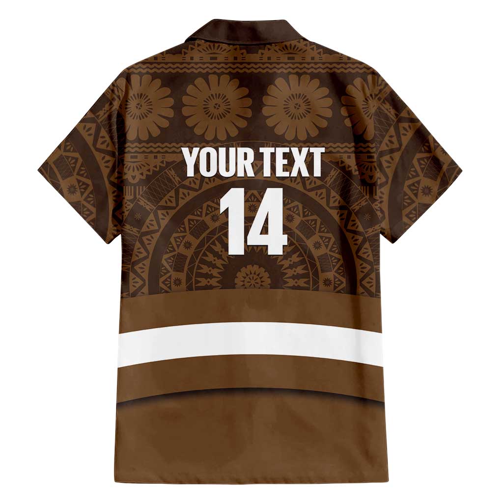 Bula Fiji Football Custom Family Matching Off Shoulder Maxi Dress and Hawaiian Shirt One Vanua One Team Tapa Pattern