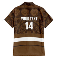 Bula Fiji Football Custom Family Matching Off Shoulder Maxi Dress and Hawaiian Shirt One Vanua One Team Tapa Pattern