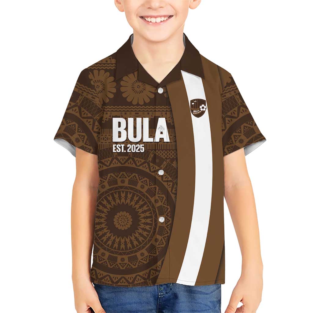 Bula Fiji Football Custom Family Matching Off Shoulder Short Dress and Hawaiian Shirt One Vanua One Team Tapa Pattern