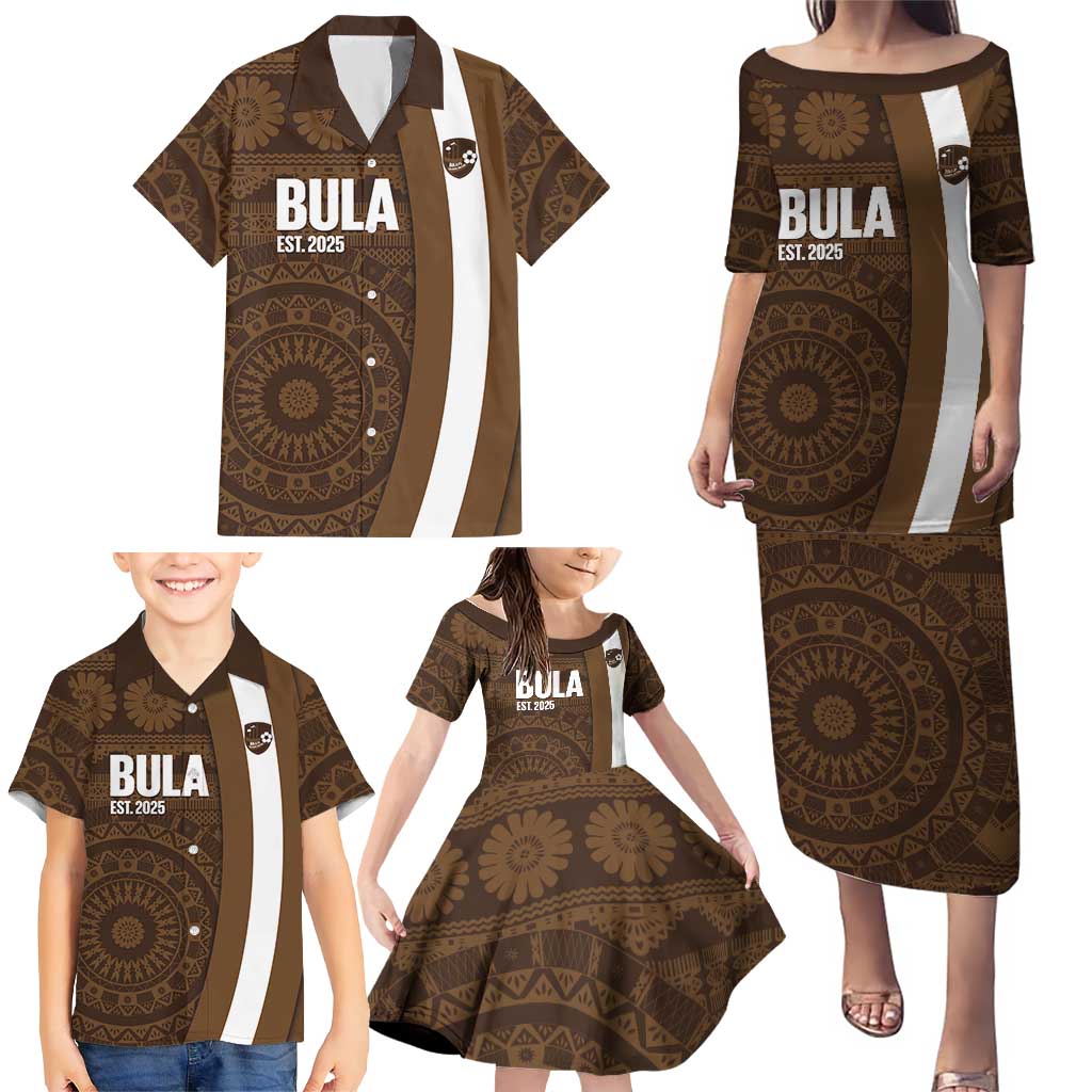 Bula Fiji Football Custom Family Matching Puletasi and Hawaiian Shirt One Vanua One Team Tapa Pattern LT14 - Polynesian Pride