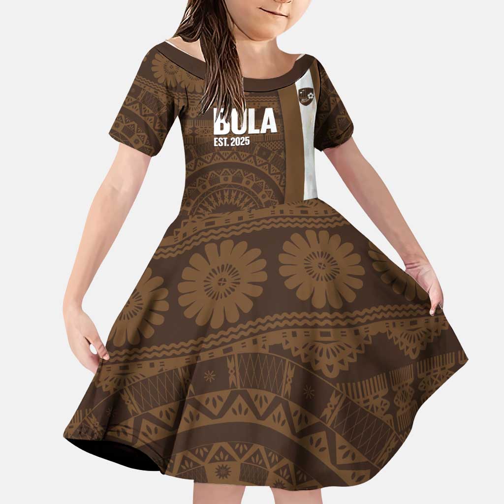 Bula Fiji Football Custom Family Matching Tank Maxi Dress and Hawaiian Shirt One Vanua One Team Tapa Pattern