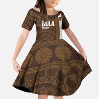 Bula Fiji Football Custom Family Matching Tank Maxi Dress and Hawaiian Shirt One Vanua One Team Tapa Pattern