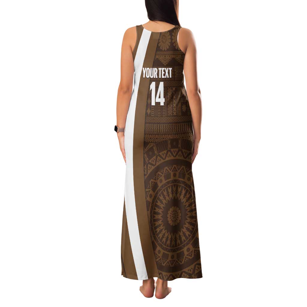 Bula Fiji Football Custom Family Matching Tank Maxi Dress and Hawaiian Shirt One Vanua One Team Tapa Pattern