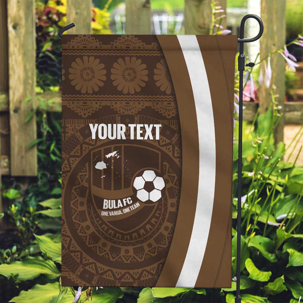 Bula Fiji Football Custom Garden Flag One Vanua One Team Tapa Pattern LT14 Garden Flag Brown - Polynesian Pride
