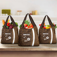 Bula Fiji Football Custom Grocery Bag One Vanua One Team Tapa Pattern LT14 3-pack One Size Brown - Polynesian Pride