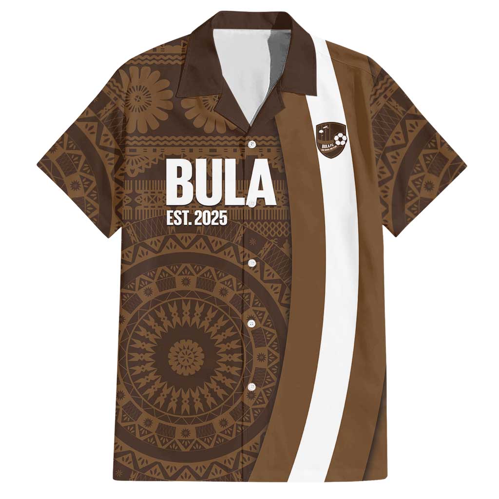 Bula Fiji Football Custom Hawaiian Shirt One Vanua One Team Tapa Pattern LT14 Brown - Polynesian Pride