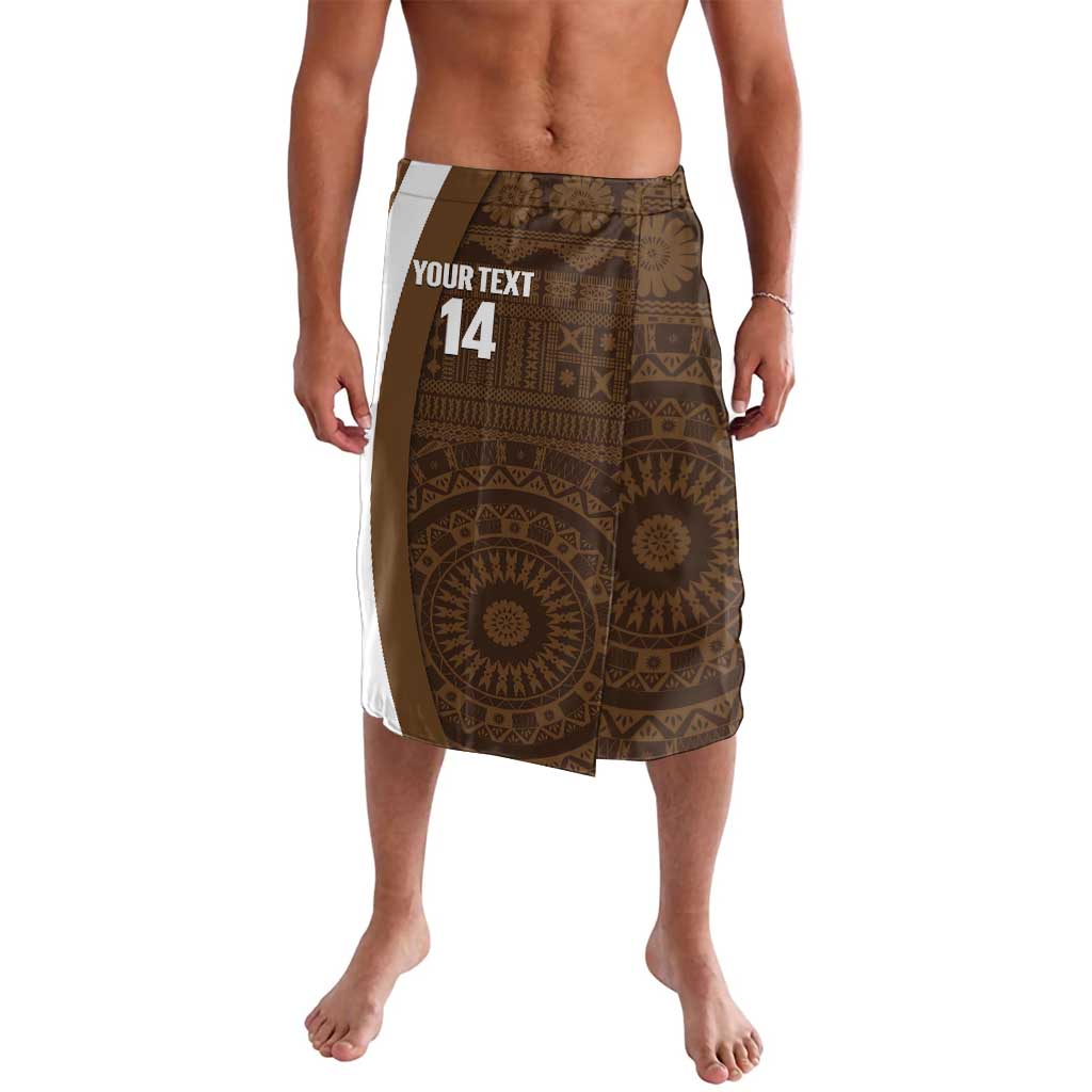 Bula Fiji Football Custom Lavalava One Vanua One Team Tapa Pattern LT14 Brown - Polynesian Pride