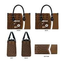 Bula Fiji Football Custom Leather Bag One Vanua One Team Tapa Pattern