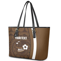 Bula Fiji Football Custom Leather Tote Bag One Vanua One Team Tapa Pattern LT14 - Polynesian Pride