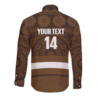 Bula Fiji Football Custom Long Sleeve Button Shirt One Vanua One Team Tapa Pattern LT14 - Polynesian Pride
