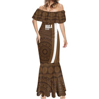 Bula Fiji Football Custom Mermaid Dress One Vanua One Team Tapa Pattern LT14 - Polynesian Pride