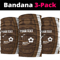 Bula Fiji Football Custom Neck Gaiter One Vanua One Team Tapa Pattern LT14 package One Size: 25*50cm Brown - Polynesian Pride