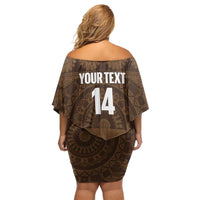 Bula Fiji Football Custom Off Shoulder Short Dress One Vanua One Team Tapa Pattern LT14 - Polynesian Pride