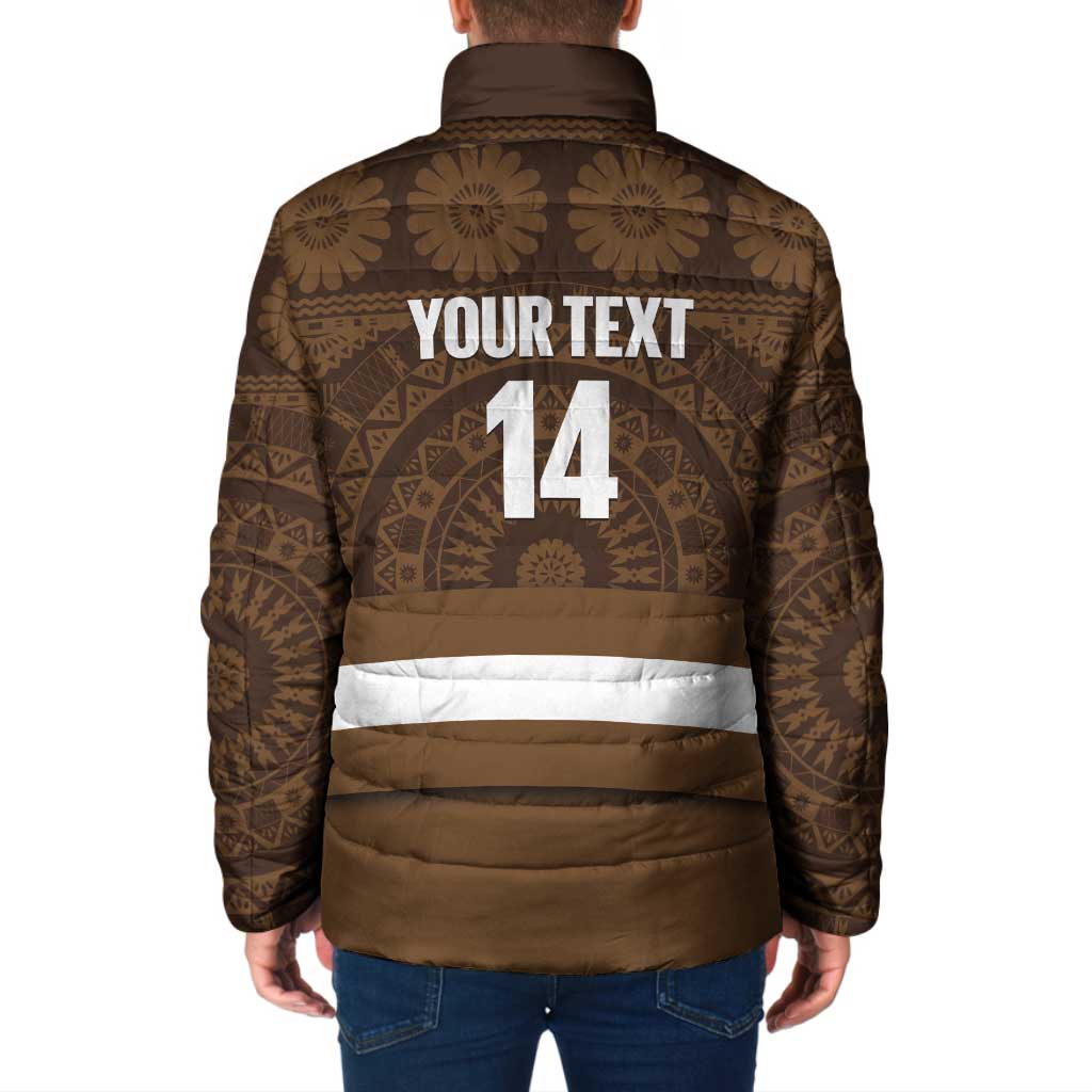 Bula Fiji Football Custom Padded Jacket One Vanua One Team Tapa Pattern LT14 - Polynesian Pride