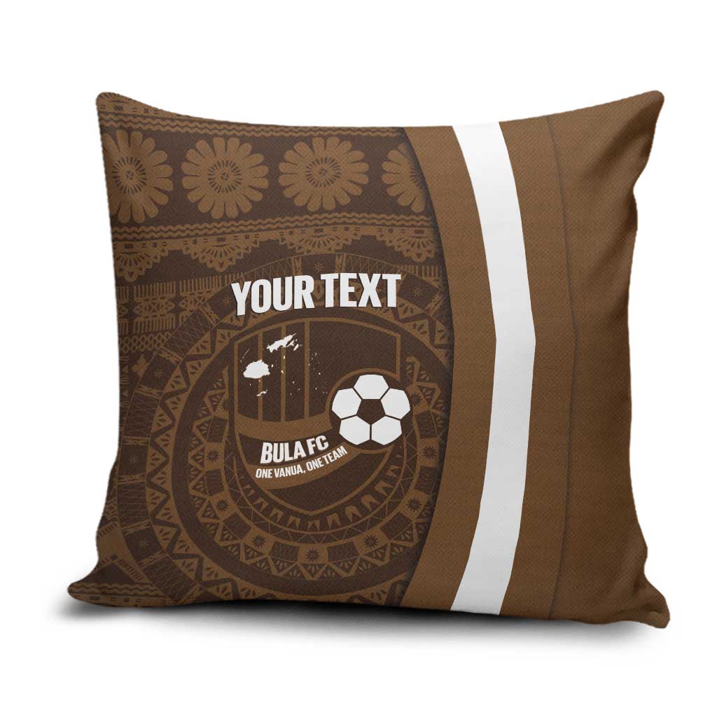 Bula Fiji Football Custom Pillow Cover One Vanua One Team Tapa Pattern LT14 Brown - Polynesian Pride
