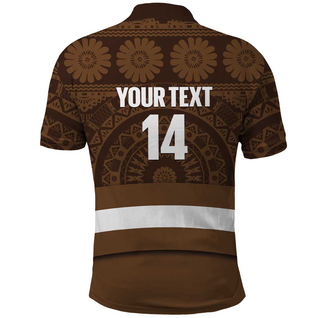 Bula Fiji Football Custom Polo Shirt One Vanua One Team Tapa Pattern