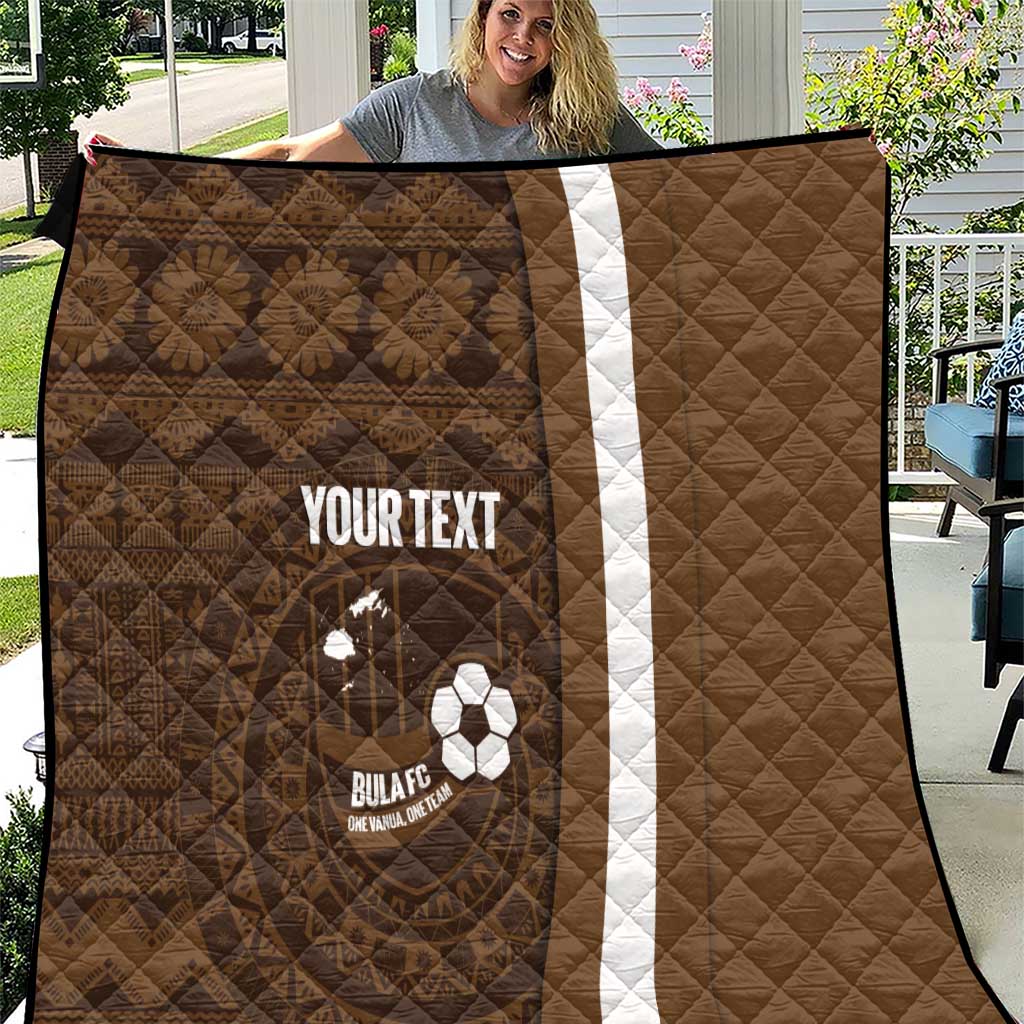 Bula Fiji Football Custom Quilt One Vanua One Team Tapa Pattern LT14 Brown - Polynesian Pride