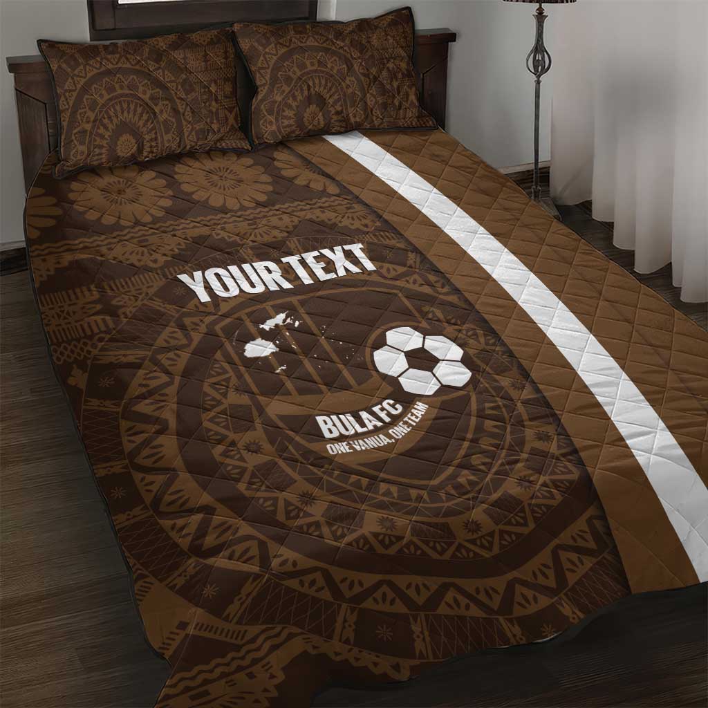 Bula Fiji Football Custom Quilt Bed Set One Vanua One Team Tapa Pattern