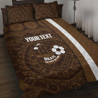 Bula Fiji Football Custom Quilt Bed Set One Vanua One Team Tapa Pattern