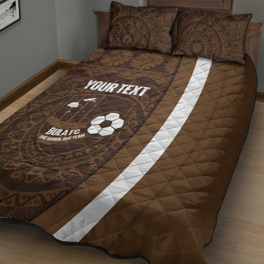 Bula Fiji Football Custom Quilt Bed Set One Vanua One Team Tapa Pattern