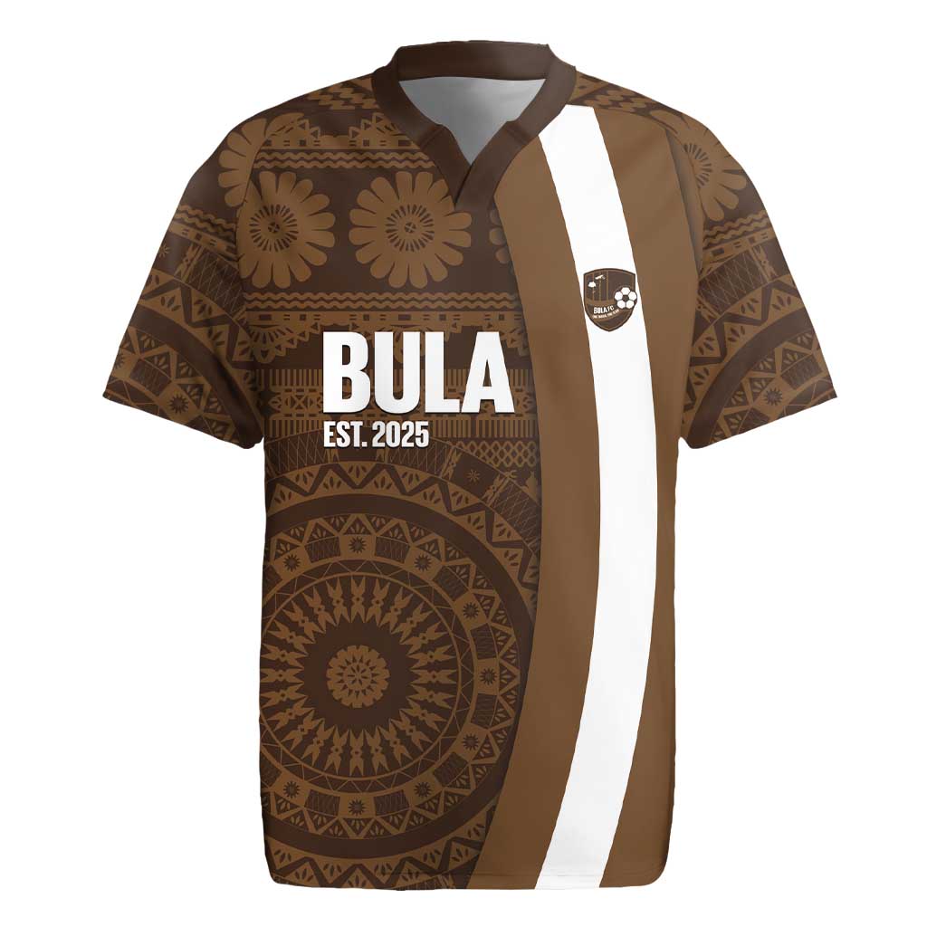 Bula Fiji Football Custom Rugby Jersey One Vanua One Team Tapa Pattern LT14 Brown - Polynesian Pride
