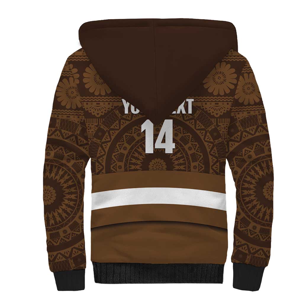 Bula Fiji Football Custom Sherpa Hoodie One Vanua One Team Tapa Pattern LT14 - Polynesian Pride