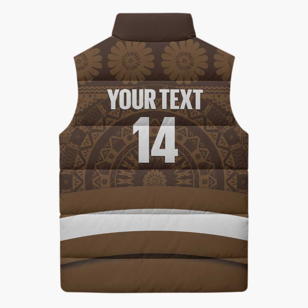 Bula Fiji Football Custom Sleeveless Puffer Jacket One Vanua One Team Tapa Pattern LT14 - Polynesian Pride