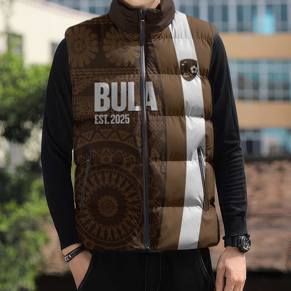 Bula Fiji Football Custom Sleeveless Puffer Jacket One Vanua One Team Tapa Pattern LT14 - Polynesian Pride