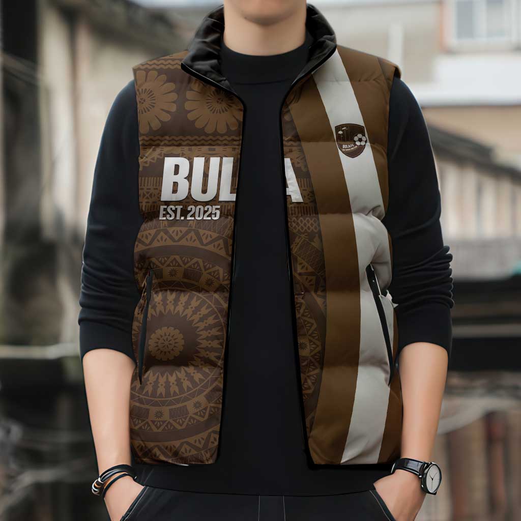 Bula Fiji Football Custom Sleeveless Puffer Jacket One Vanua One Team Tapa Pattern LT14 - Polynesian Pride