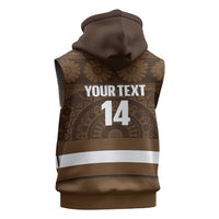 Bula Fiji Football Custom Sleeveless Zip Hoodie One Vanua One Team Tapa Pattern LT14 - Polynesian Pride