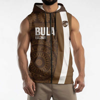 Bula Fiji Football Custom Sleeveless Zip Hoodie One Vanua One Team Tapa Pattern LT14 - Polynesian Pride