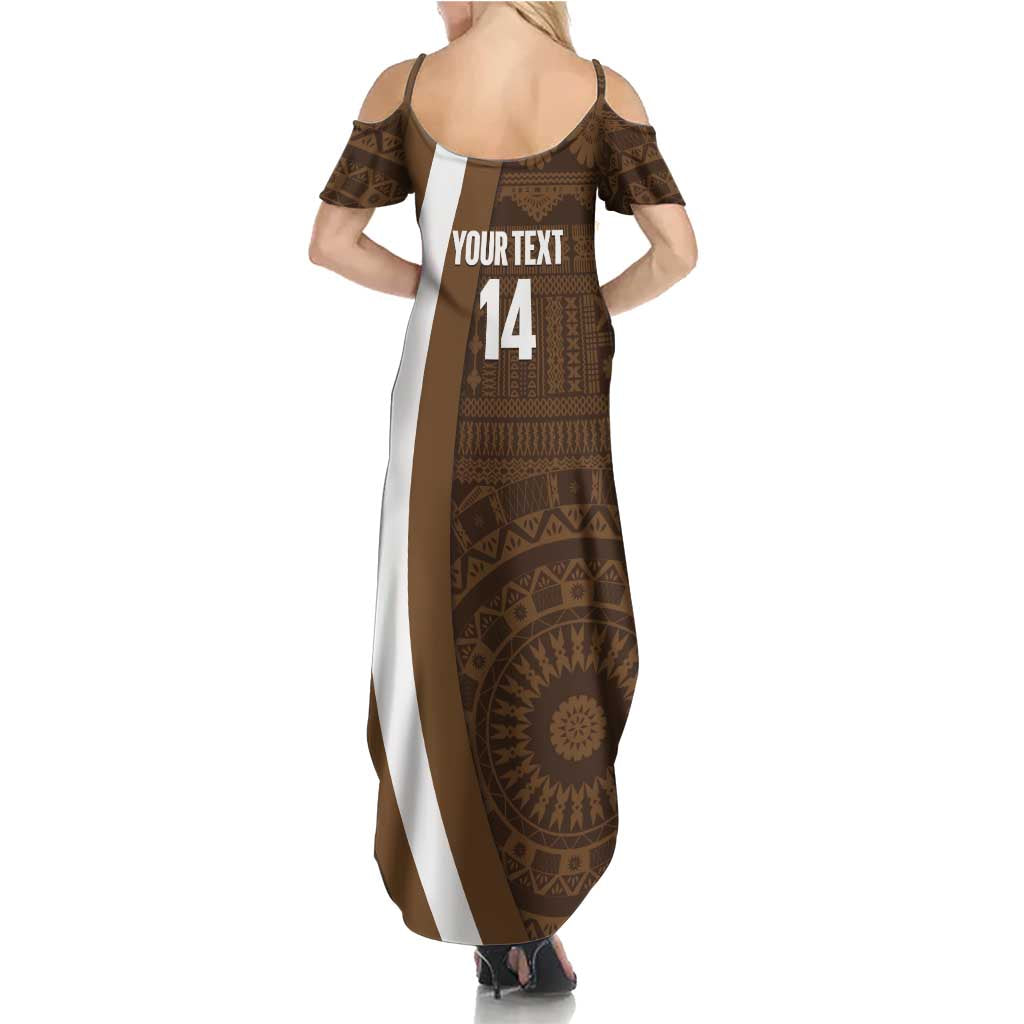Bula Fiji Football Custom Summer Maxi Dress One Vanua One Team Tapa Pattern LT14 - Polynesian Pride
